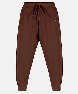 Kiddopanti Unisex Solid Track Pant - Brown