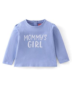 Babyhug 100% Cotton Knit Full Sleeves T-Shirt with Text Graphics - Purple