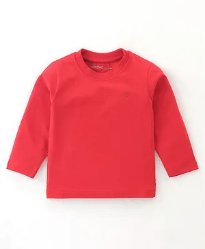 Doreme Single Jersey Full Sleeves Solid T-Shirt - Red