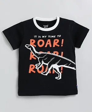 TOONYPORT Roar Printed T-shirt For Boys - Black