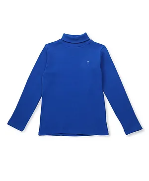 PALM TREE Full Sleeves Solid Skivvy Tee - Royal  Blue