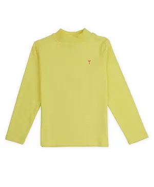 PALM TREE Full Sleeves Solid Skivvy Tee - Yellow