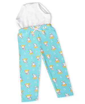 SuperBottoms Rabit Printed Pajama With Stitched In Padded Underwear  -Blue