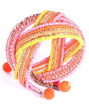 Earthy Touch Cuff Bracelets Free Size- Multicolour