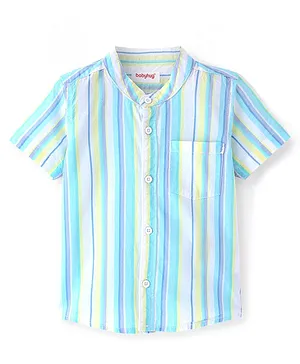Babyhug Cotton Woven Half Sleeves Striped Shirt - Multicolor