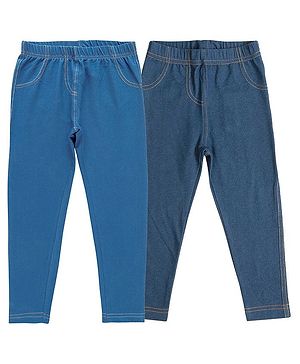 Juscubs Pack Of 2  Denim Type Solid Jeggings - Blue