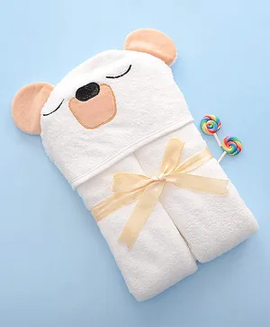 Thread Fairy Organic Super Soft Bamboo Hooded Towel - Brown Bear