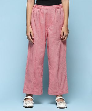 BIBA Cotton Full Length Solid Pant - Peach