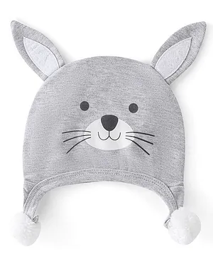 Babyhug Cotton Cap Animal Design - Grey