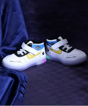Chiu Abstract Design Colour Block LED Sneakers   Black
