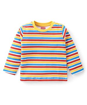 Babyhug Cotton Knit Full Sleeves Striped T-Shirt - Multicolour