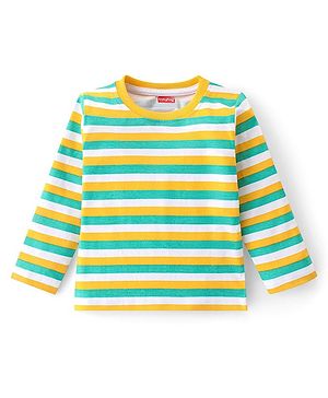Babyhug Cotton Knit Full Sleeves Striped T-Shirt - Multicolour