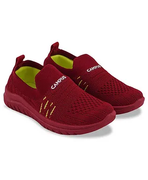 Campus Solid Slip On Casual Shoes -Red