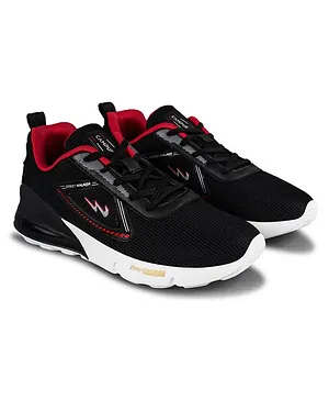 Campus Solid Lace Up Sports Shoes -Black