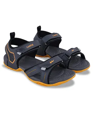 Campus Solid Velcro Closure Sandals - Grey