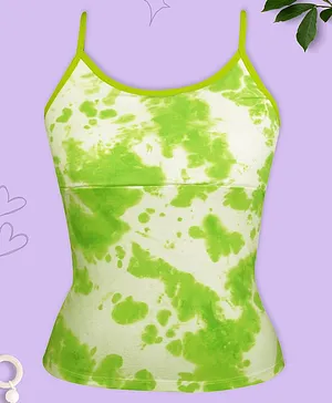 D'Chica Sleeveless Tie & Dye Styled Solid High Coverage  Camisole Bra With Adjustable Strap  - Green