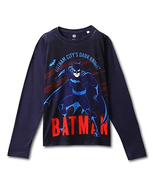 Wear Your Mind DC Comics Super Heroes Featuring Full Sleeves Batman Printed Tee - Navy Blue