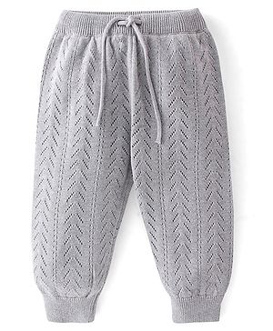 Babyhug Knitted Full Length Fleece Pant - Grey