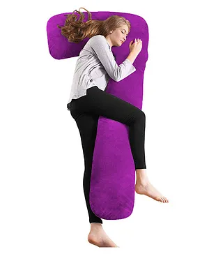 Pumpum L Shape Hollow Fiber Maternity Pillow - Purple