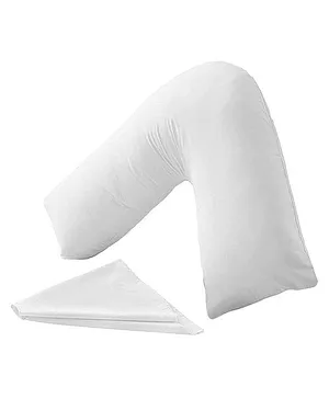 Pumpum V Shape Hollow Fiber Maternity Pillow ,White