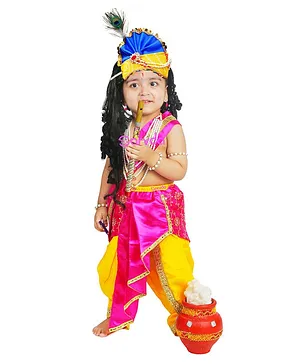 Sarvda Janmashtami Theme Set Of  9  Kanha Costume  - Pink
