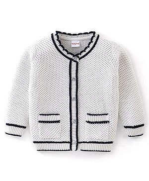 Babyhug Cotton Knit Full Sleeves  Light Winter Front Open Sweaters - Grey Babyhug Cotton Knit Full Sleeves  Light Winter Front Open Sweaters - Grey