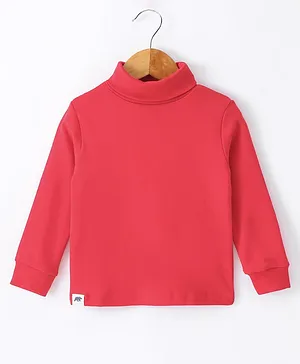 OLLYPOP Sinker Full Sleeves Solid T-Shirt - Cherry Red