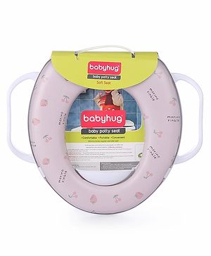 Babyhug Soft Potty Seat With Handle Strawberry Print - Light Pink