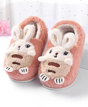Oh! Pair Bunny Applique Booties - Light Orange
