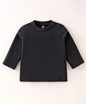 Zero Boy Sinker Full Sleeves Solid Color T-Shirt - Black