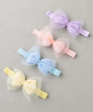 Babyhug Free Size Headbands With Bow Pack of 4 - Multicolor