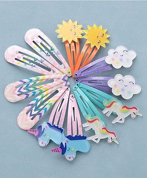 Babyhug Snap Clips  Free Size Pack of 12 - Multicolor