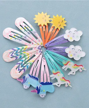 Babyhug Snap Clips  Free Size Pack of 12 - Multicolor