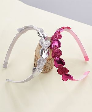 Babyhug Free Size Hair Bands Pack of 2 - Pink & Silver