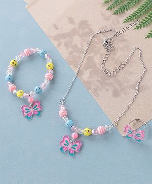 Babyhug Neckpiece Bracelet and Ring Set Free Size - Multicolour