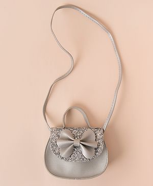 Babyhug Sling Bag with a Bow - Silver