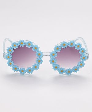 Babyhug Sunglasses  with Flower Design Free Size- Blue