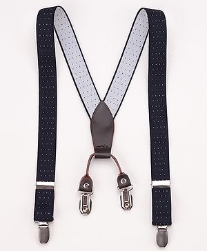 Pine Kids Free Size Solid Colour Suspender - Navy Blue