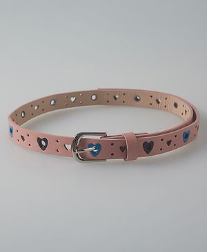 Pine Kids Belts with Hearts Print - Pink