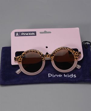Pine Kids Sunglasses with Leopard Print Free Size-  Light Pink