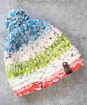 Woonie Handmade & Knitted Shaded Winter Cap - Multi Colour