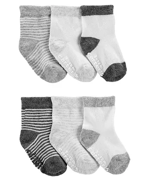 Carter's Baby 6-Pack Booties - Black Grey & White