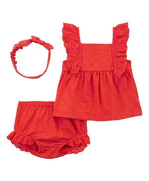 Carter's Baby 3-Piece Bubble Short Set - Red