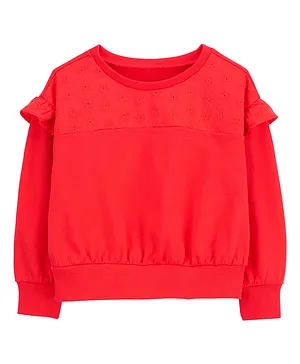 Carter's Baby Eyelet Crew Neck Top - Red