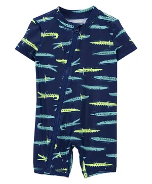 Carter's Crocodile Lycra 1-Piece Swimsuit - Blue