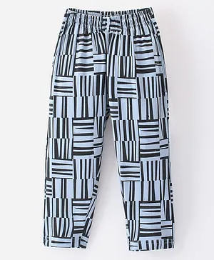 Fido Cotton Jersey Full Length Legging With Square Print - Grey
