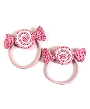 HAPPY THREADS Crochet Candy Detailed Rubber Band - Pink