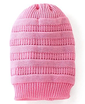 Pine Kids Knitted Woollen Cap Pink - Diameter 12.5 cm