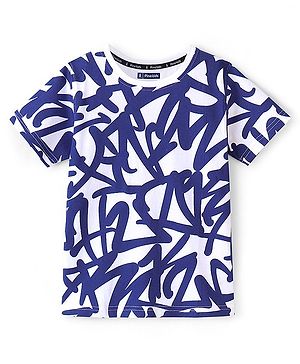 Pine Kids Half Sleeves Printed Bio Washed T-Shirt - White
