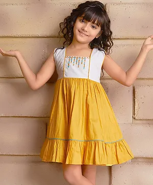 Yellow frock design hot sale for girl